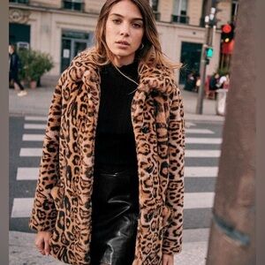 Sézane Leopard Coat